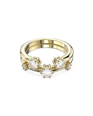 Womens Constella 2-Piece Goldtone-Plated & Crystal Ring Set Product Image