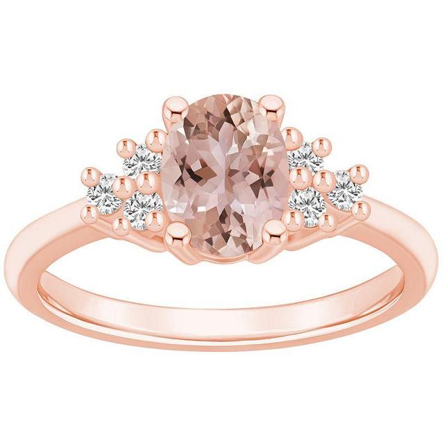 Alyson Layne 14k Rose Gold Oval Morganite & 1/5 Carat T.W. Diamond Ring, Womens Pink Product Image