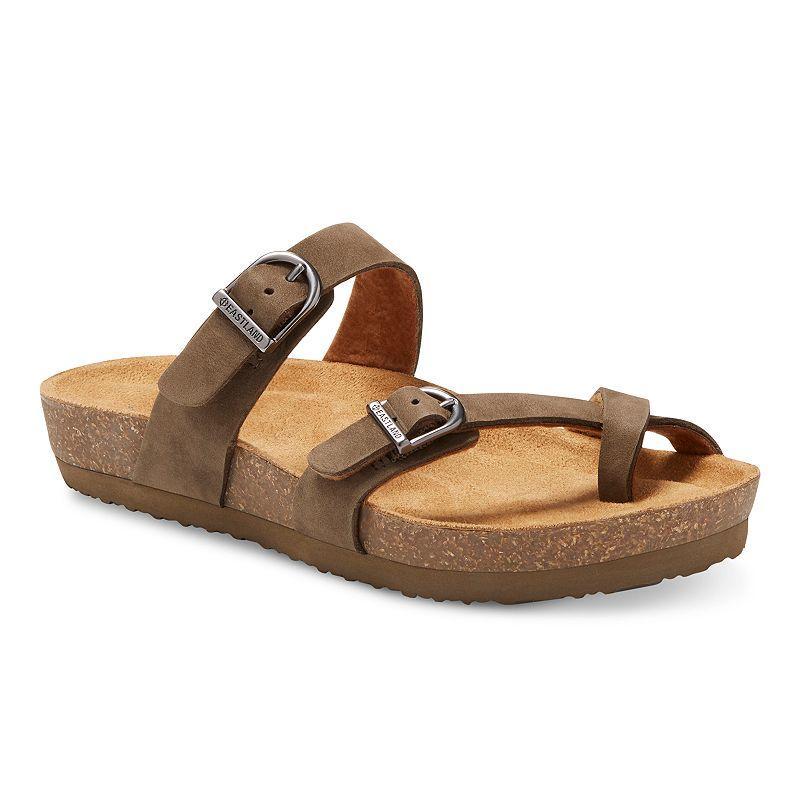 Eastland Tiogo Womens Leather Slide Sandals Brown Product Image