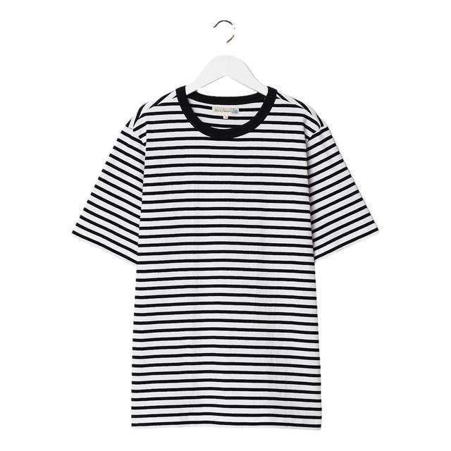 2M14 Loopwheeled T-Shirt, 7,9oz Relaxed Fit Deep Black White Product Image