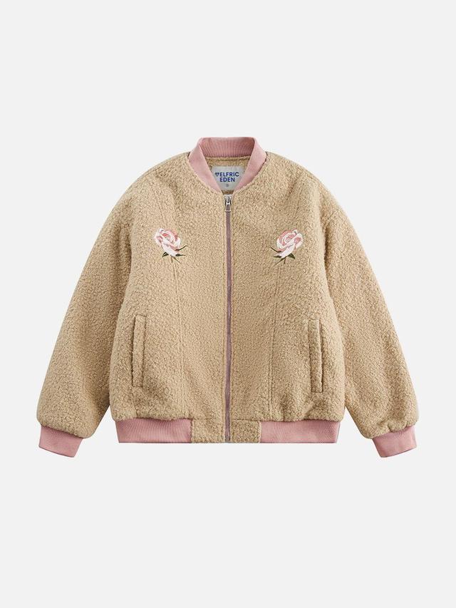 Aelfric Eden Embroidery Rose Sherpa Coat Product Image