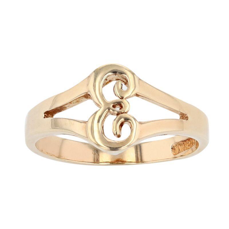 Traditions Jewelry Company 18k Gold Over Sterling Silver Initial Ring, Womens Product Image