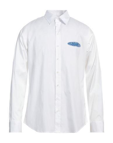 DSQUARED2 Man Shirt White Size 38 Cotton, Elastane Product Image