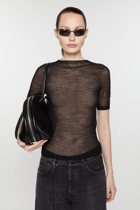 Sheer knit t-shirt Product Image