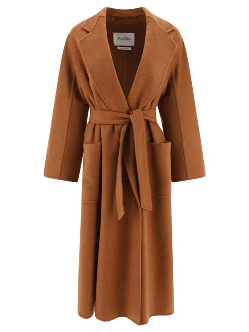 MAX MARA Ludmilla1 Cashmere Belted Long Coat In Brown product image