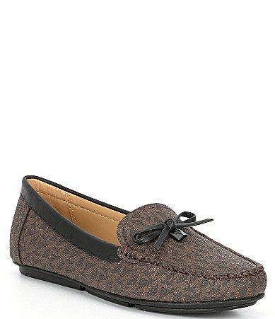 Michael Kors Juliette Signature Logo Leather Moccasin Loafers Product Image