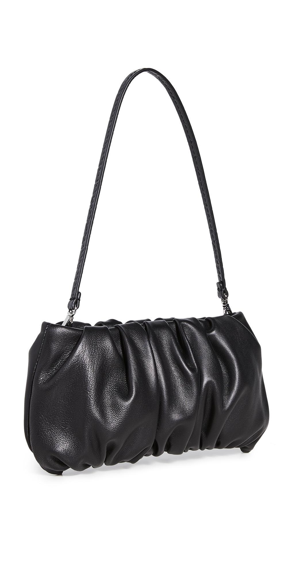 Womens Bean Ruched Leather Shoulder Bag Product Image