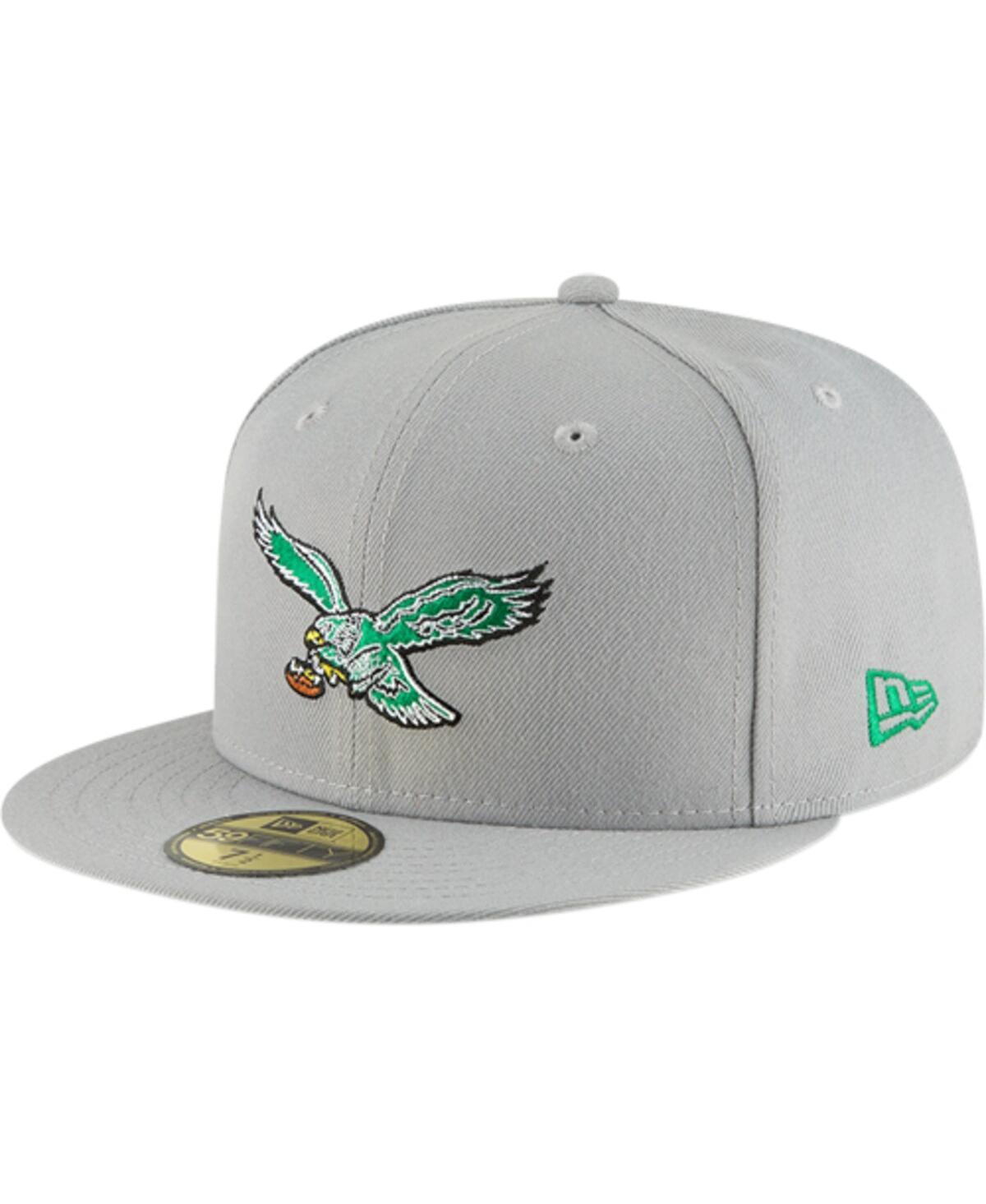 Mens New Era Gray Philadelphia Eagles Omaha Throwback 59FIFTY Fitted Hat Product Image