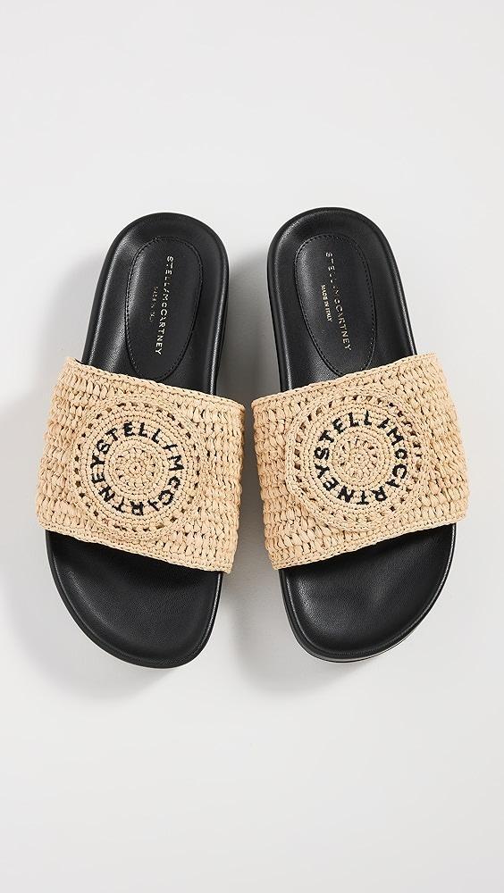 Stella McCartney Elyse Raffia Logo Slides | Shopbop Product Image