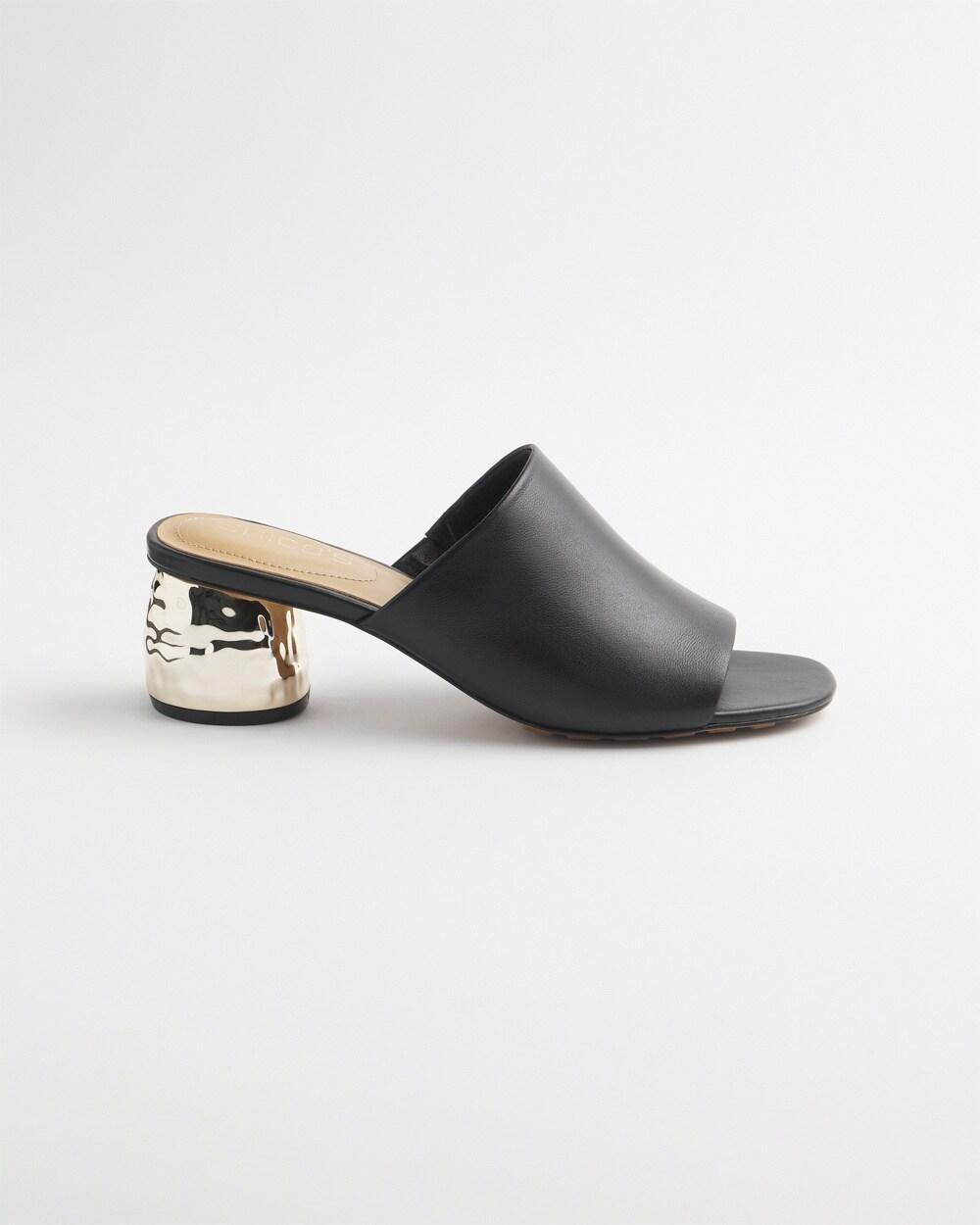 Black Leather Mules Product Image