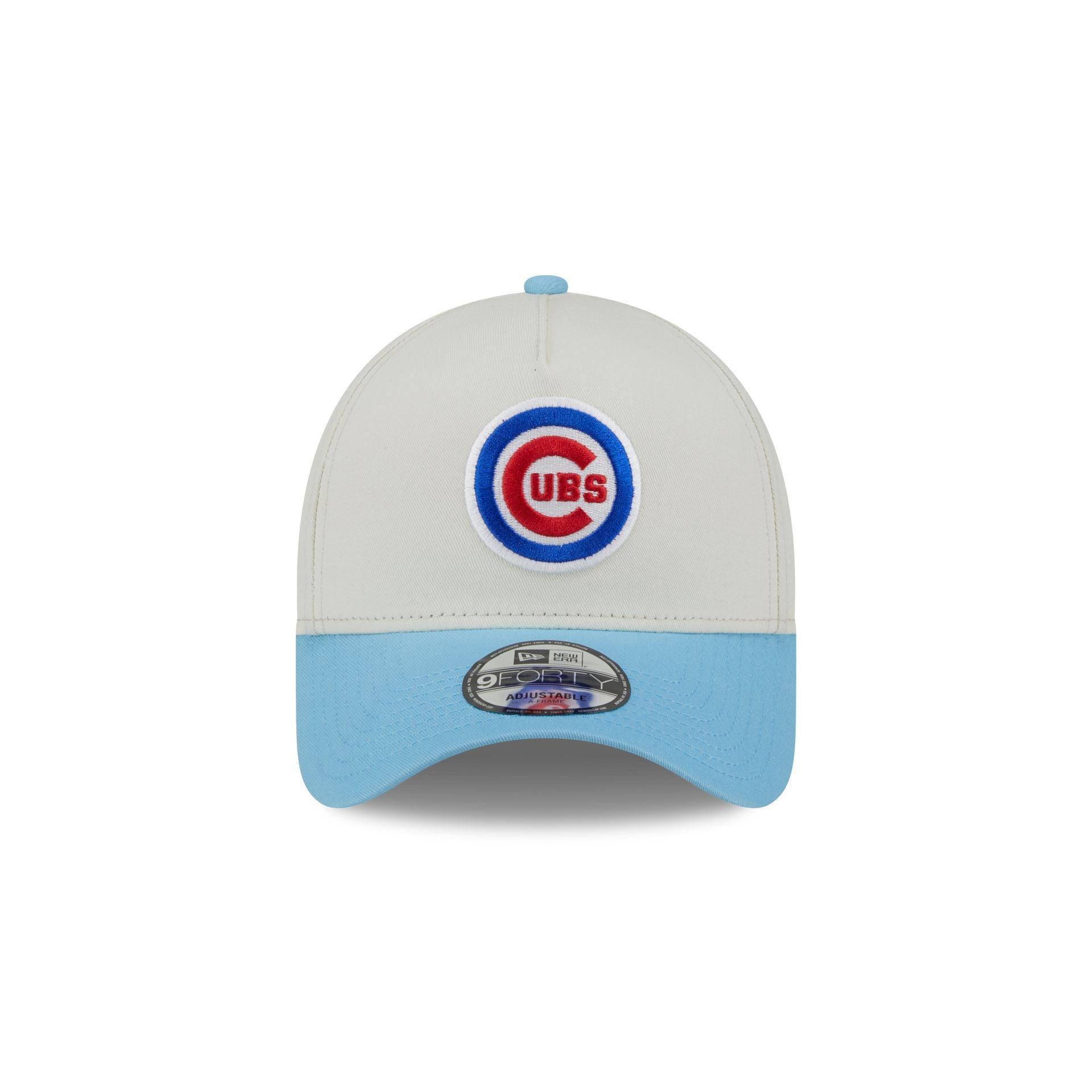 Chicago Cubs Chrome White 9FORTY A-Frame Snapback Hat Male Product Image