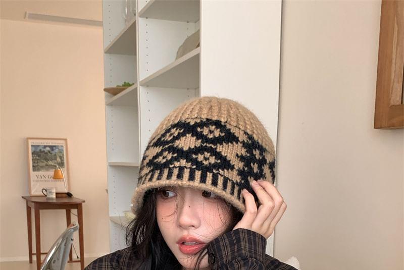 Patterned Knit Beanie Product Image