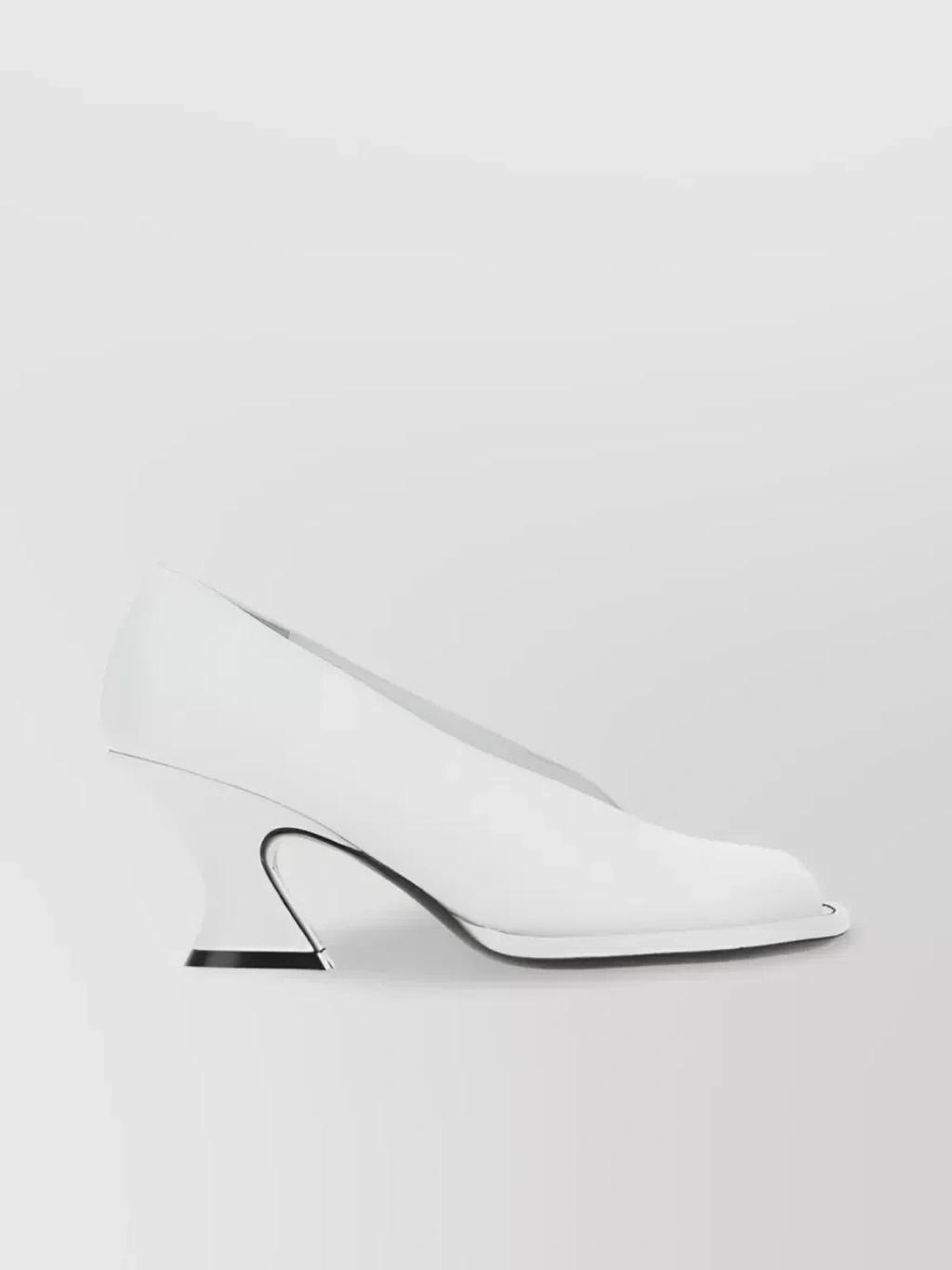 The Varick Sculpted Mid-heel Pumps In White product image