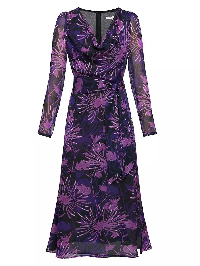 Floral Cowlneck Midi-Dress Product Image