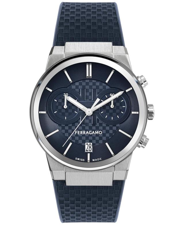 FERRAGAMO Sapphire Chronograph Silicone Strap Watch, 41mm Product Image