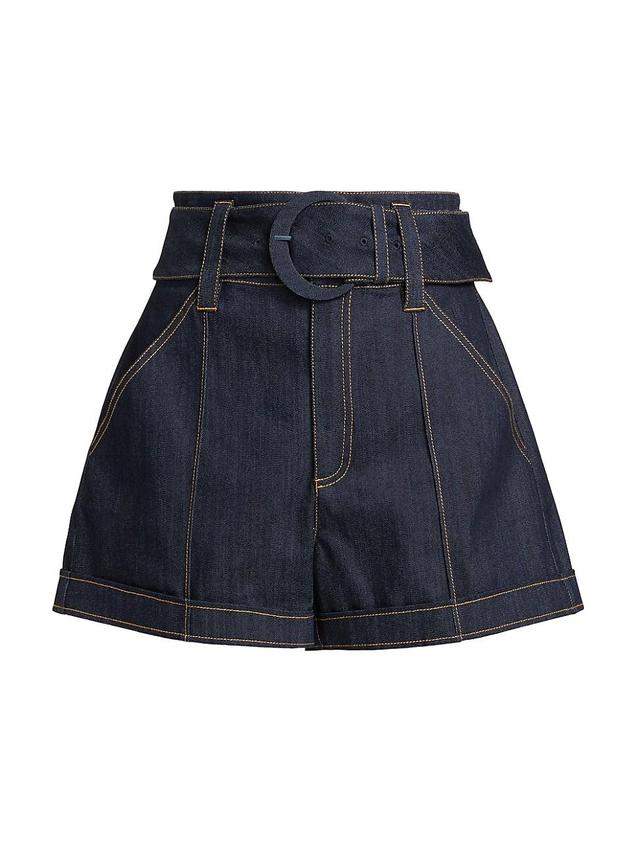 Womens Aldi Belted Denim Shorts Product Image