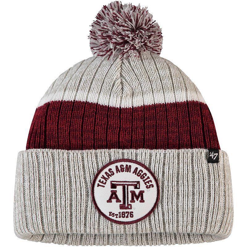 Mens 47 Gray Texas A&M Aggies Holcomb Cuffed Knit Hat with Pom, TAM Grey Product Image