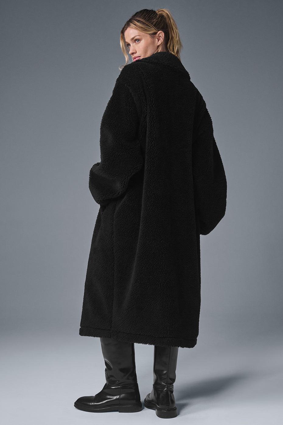 Oversized Sherpa Trench - Black Female Product Image