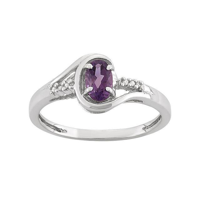 Jewelexcess Amethyst & Diamond Accent Sterling Silver Ring, Womens Purple Product Image