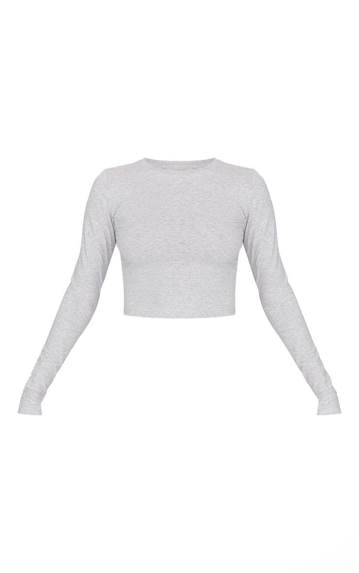 Ash Grey Sculpt Long Sleeve Crop Gym Top Product Image