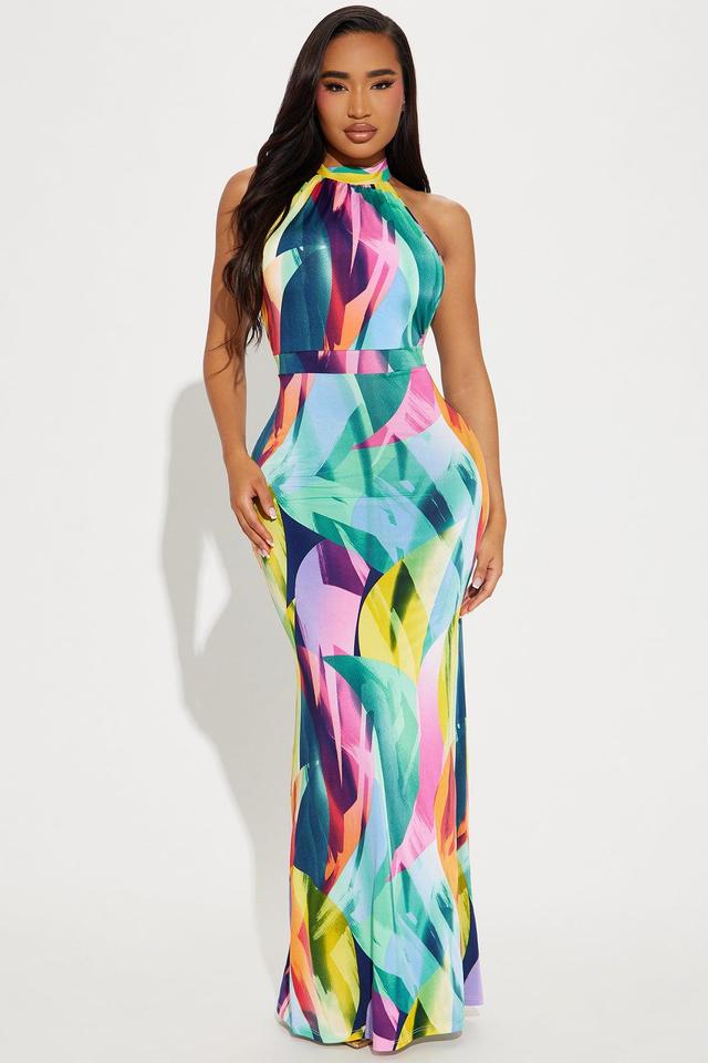 Tiana Backless Maxi Dress - Multi Color Product Image