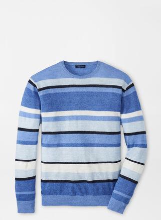 Mens Serene Linen-Wool Stripe Crewneck Sweater Product Image