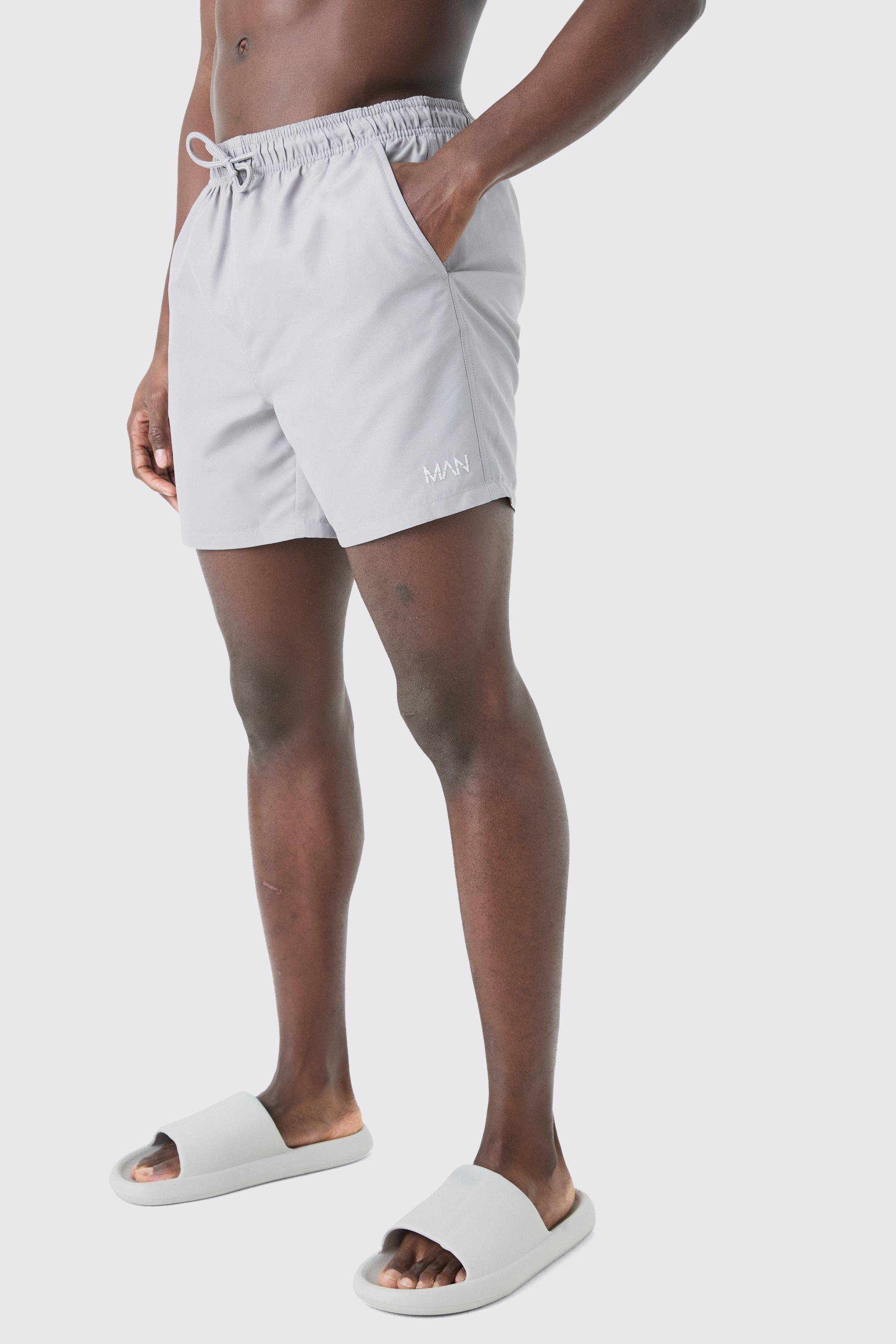 Original Man Mid Length Swim Trunks | boohooMAN USA Product Image