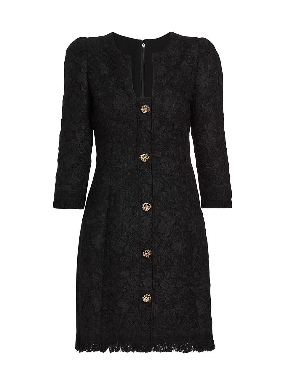 Womens Gardenia Embroidered Tweed Dress Product Image