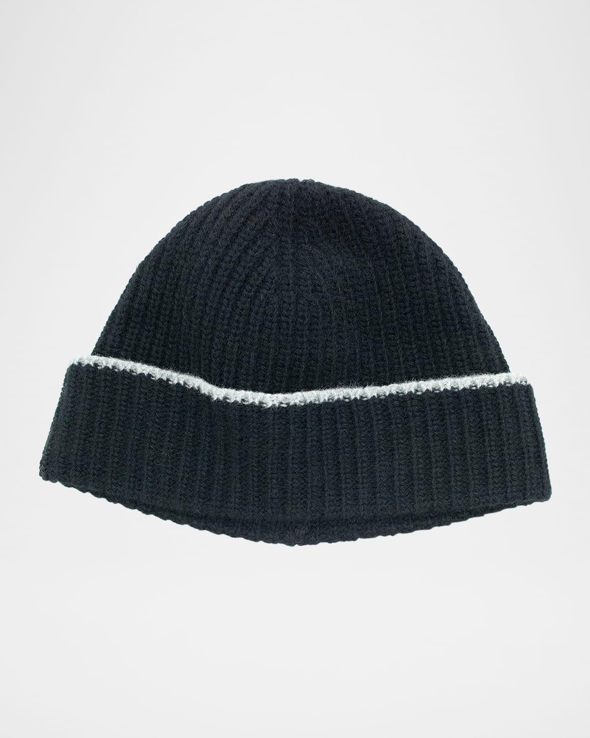 Men's English Rib Cashmere Beanie Product Image