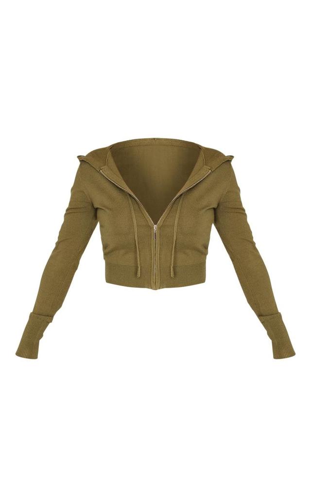 Shape Khaki Knit Zip Through Jacket Product Image