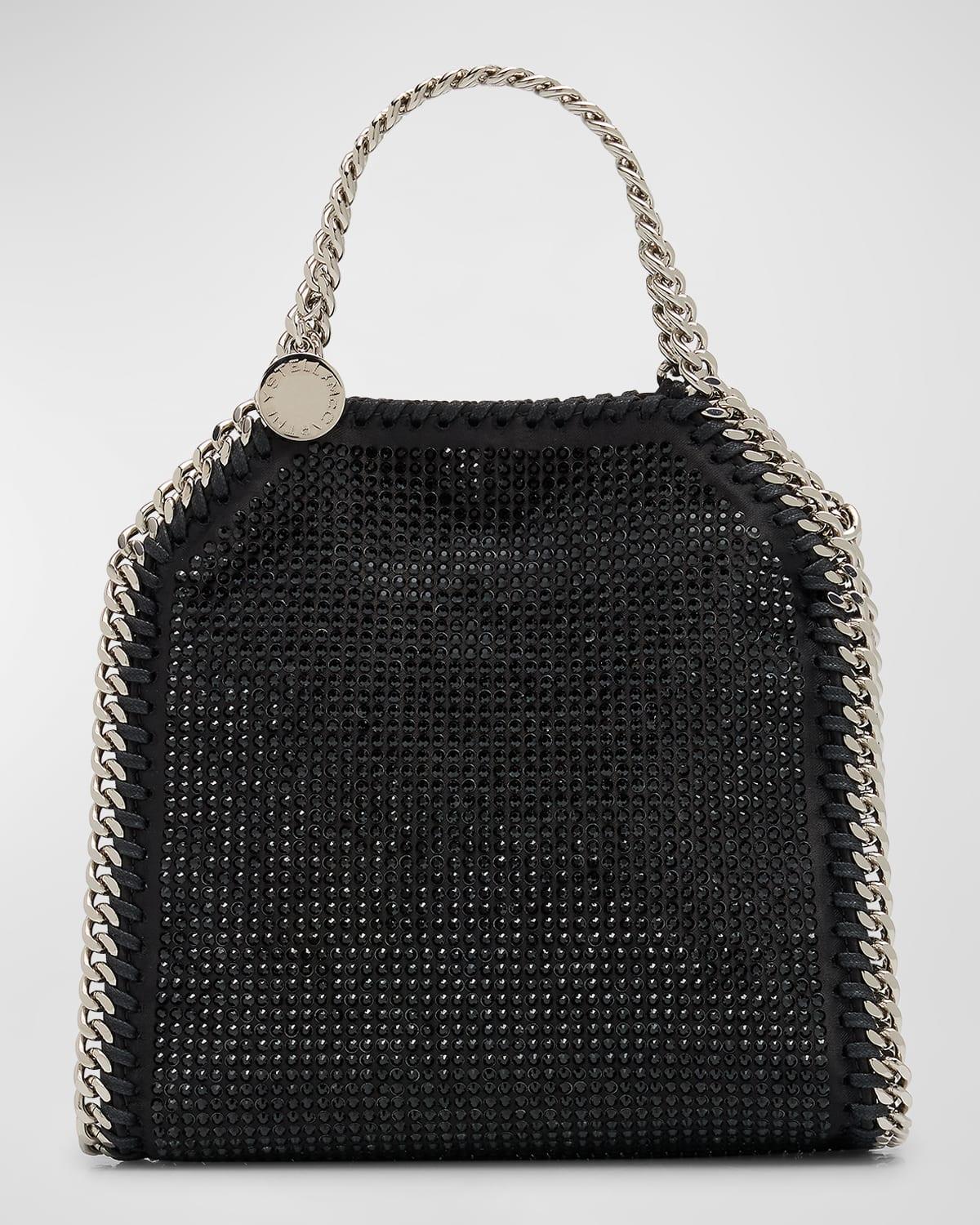 Womens Crystal-Embellished Satin Tiny Falabella Tote Bag Product Image