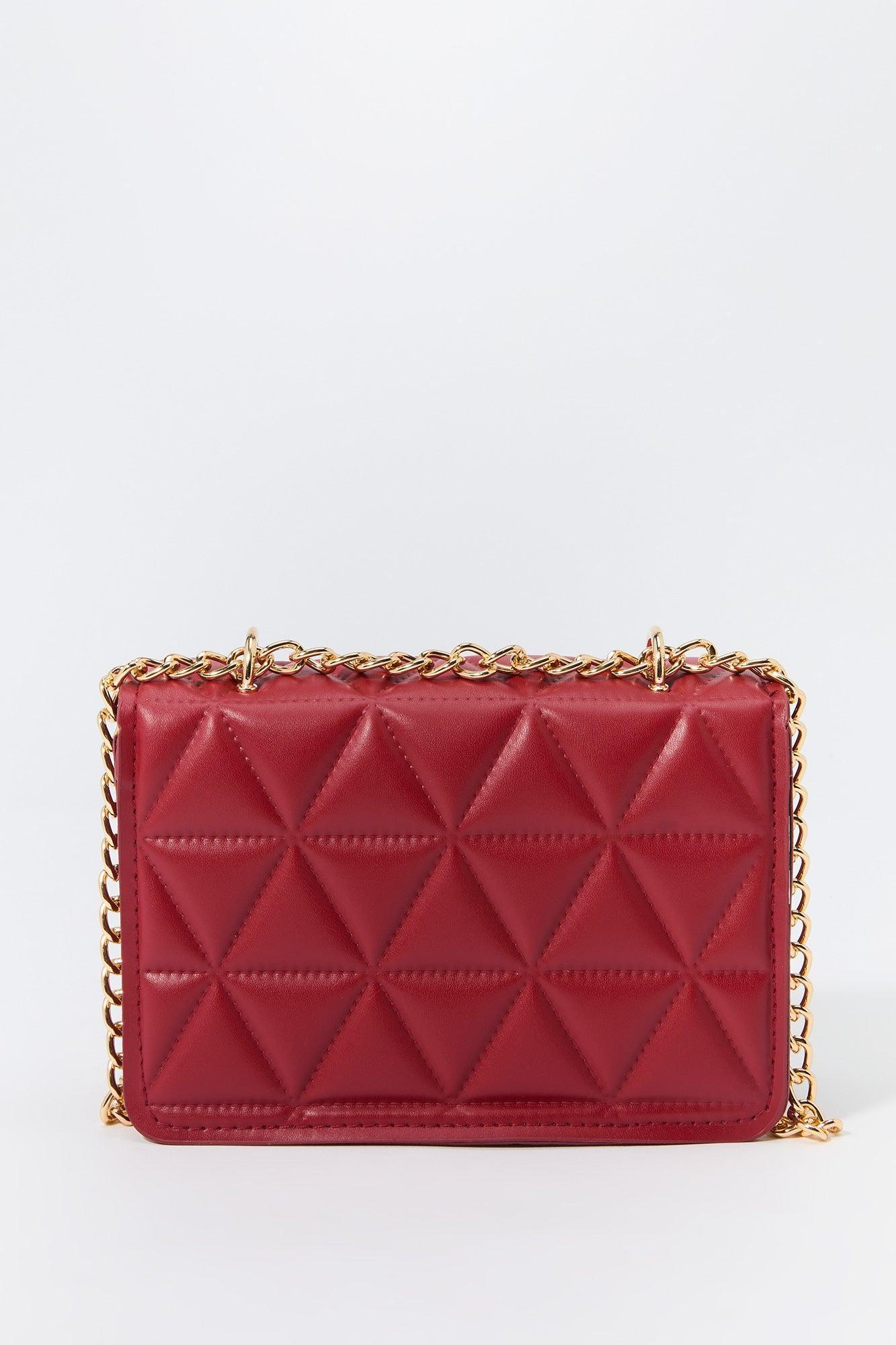 Faux Leather Quilted Crossbody Bag Female Product Image