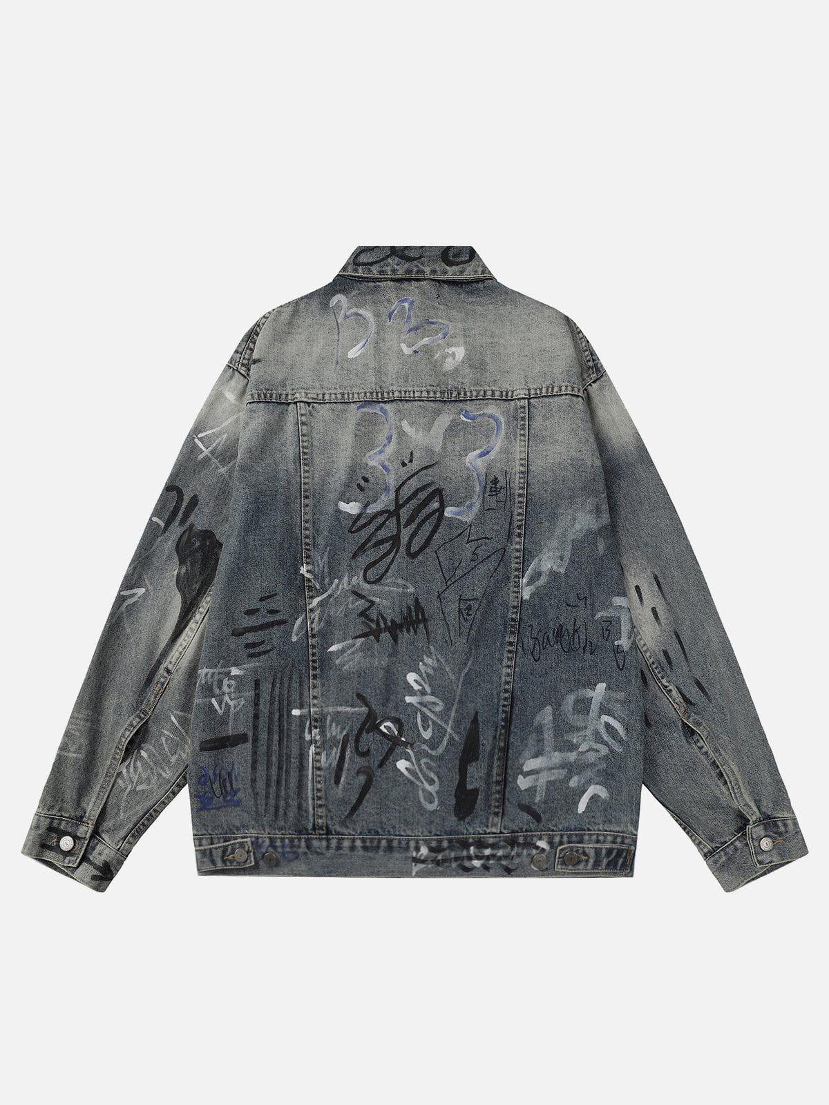 Aelfric Eden Graffiti Washed Denim Jacket Product Image