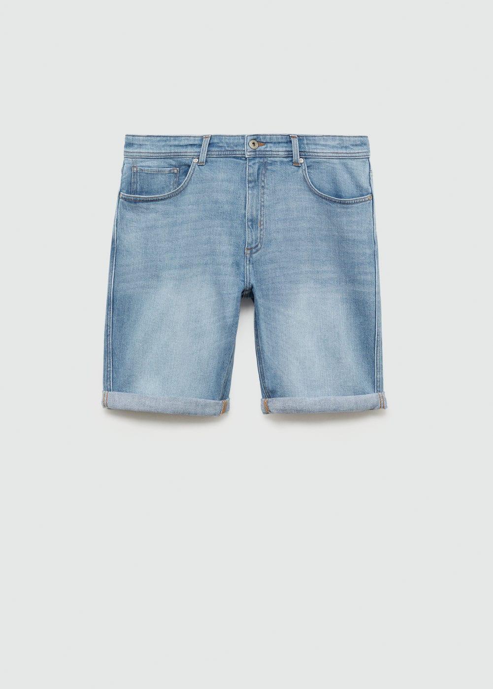 MANGO MAN - Slim-fit denim bermuda shorts medium blueMen Product Image