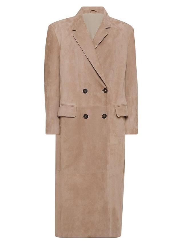 Womens Suede Coat with Monili Product Image