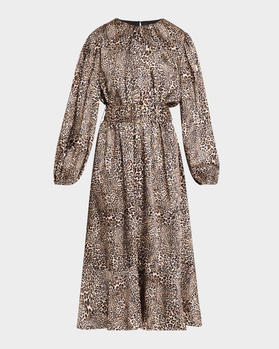 The Jada Belted Animal-Print Midi Dress product image