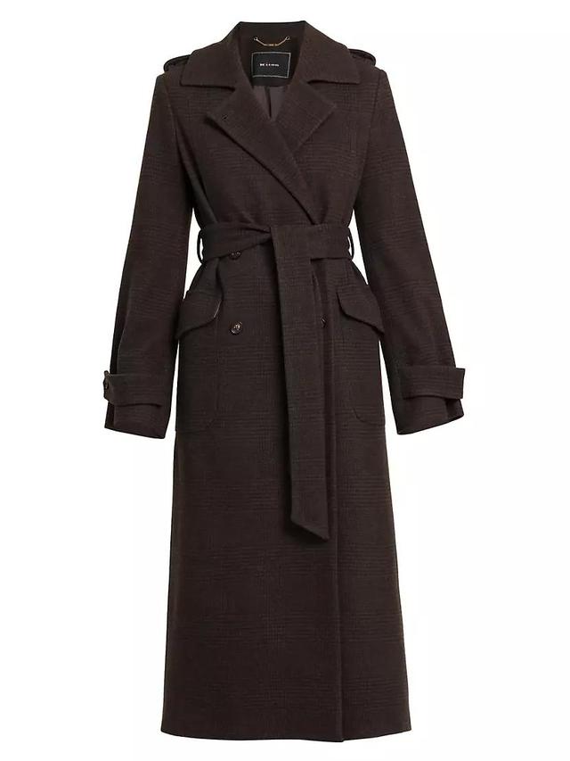 Checkered Wool Belted Coat Product Image