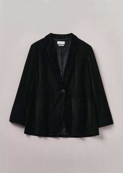 Cotton Velvet Jacket | Brown Slate Product Image