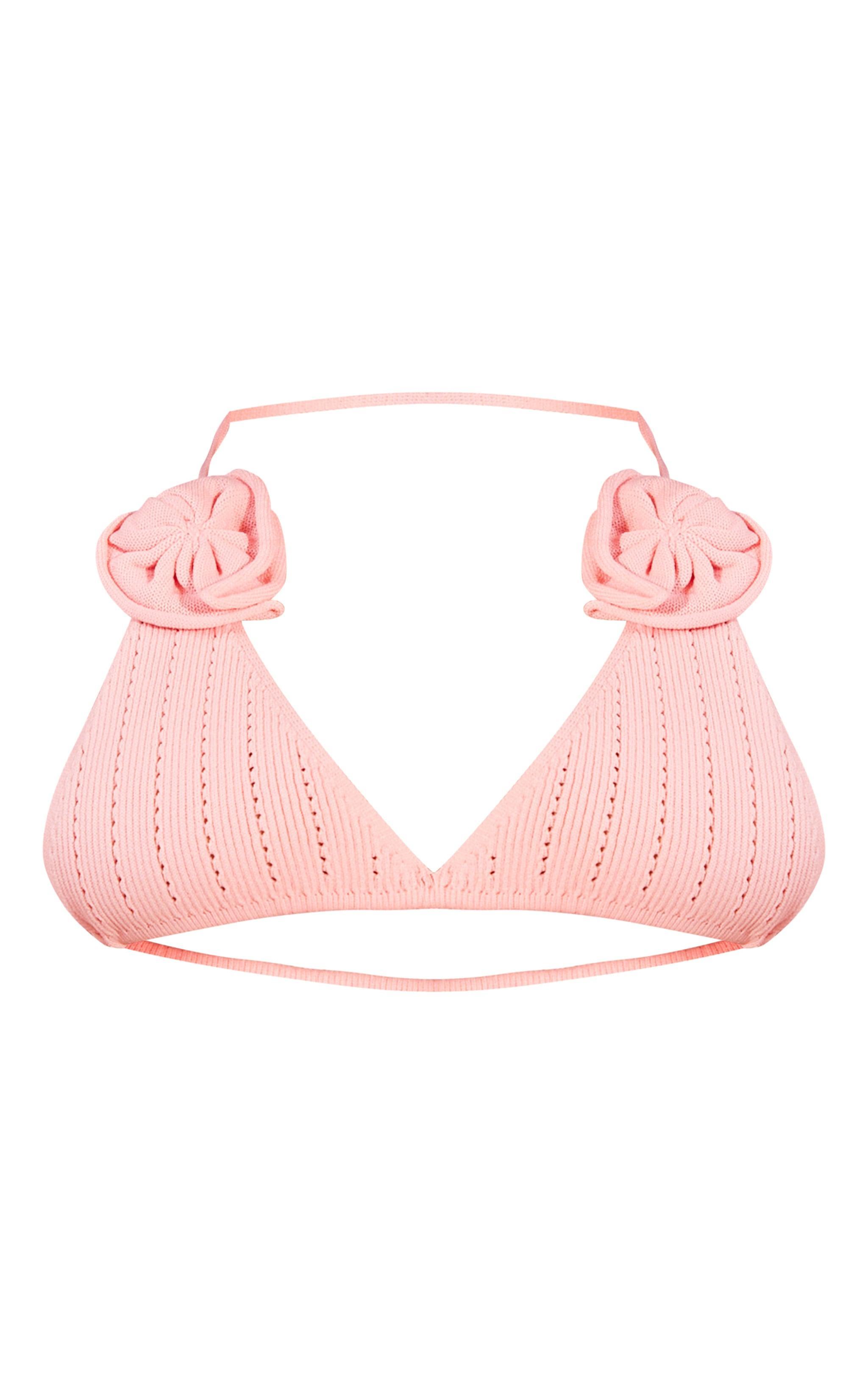 Petite Pink Knit Applique Bralet And Skirt Set Product Image