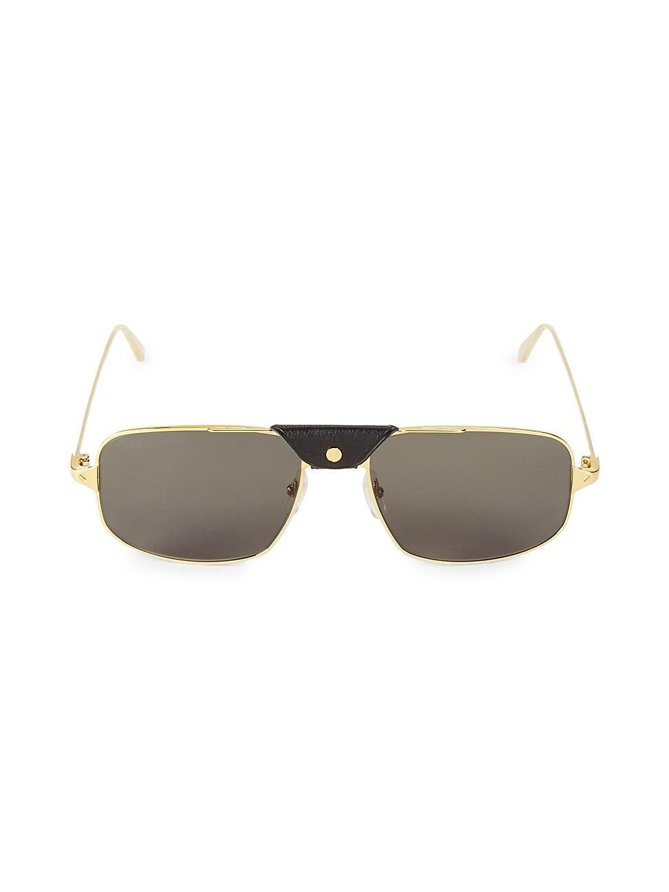 Mens 60MM Square Browline Sunglasses Product Image