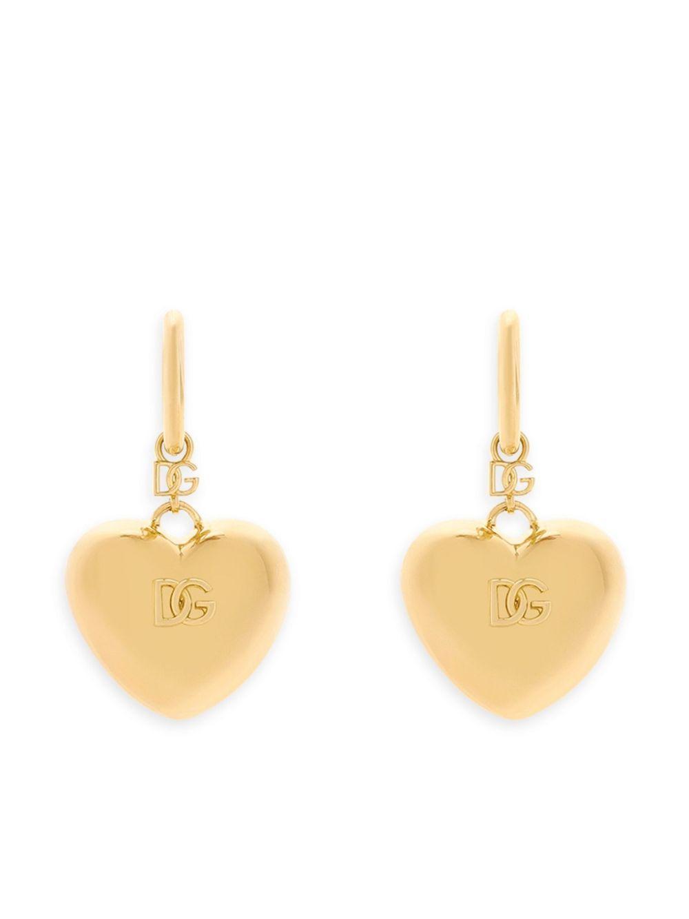 DOLCE & GABBANA Heart Charm Earrings For Women In Gold Product Image