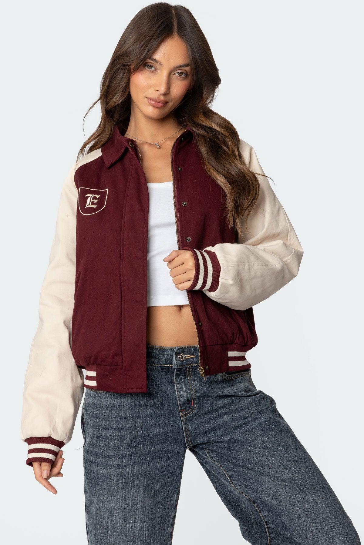 Varsity Oversized Bomber Jacket Product Image