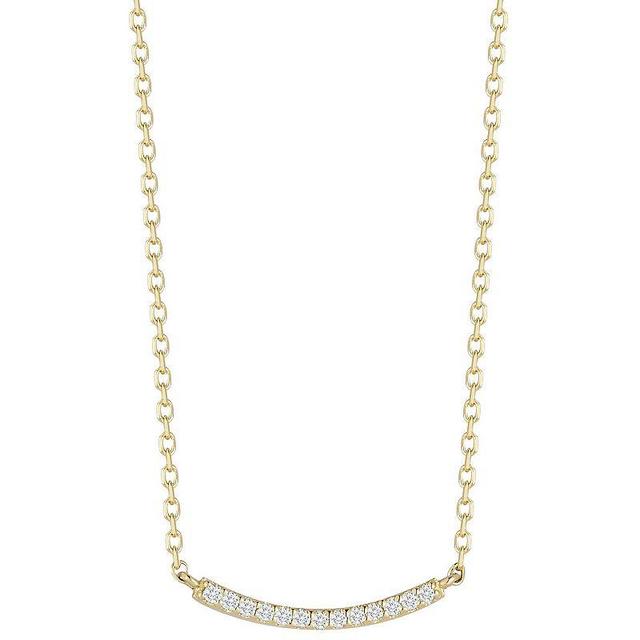 LUMINOR GOLD 14k Gold Diamond Accent Curved Bar Pendant Necklace, Womens Product Image