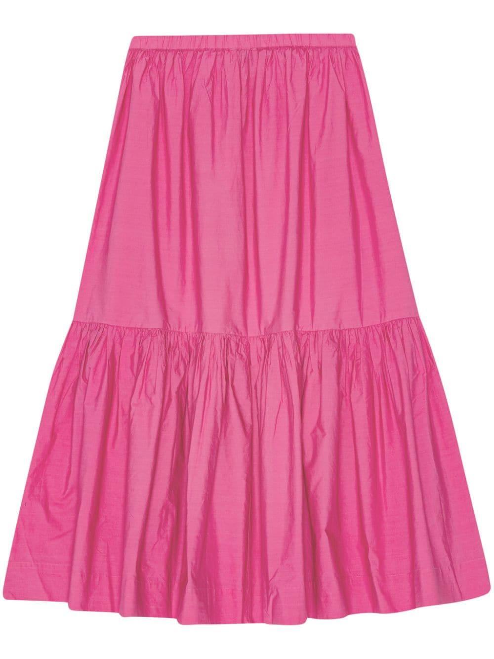 ruffled organic-cotton midi skirt Product Image