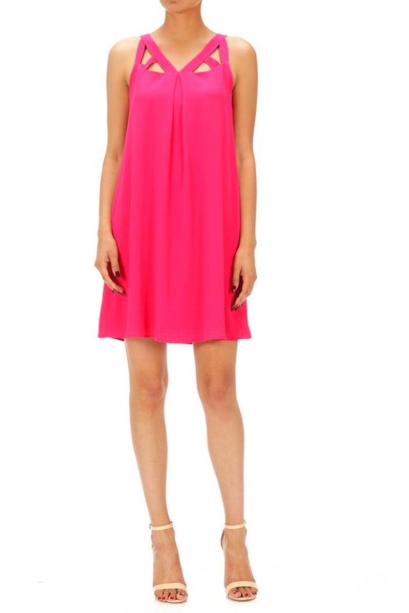 Fuchsia Cut Work Dress product image