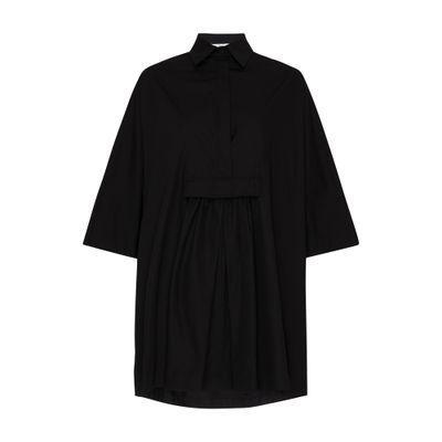 MAX MARA Lago Bib Pleated Shift Shirtdress In Black Product Image