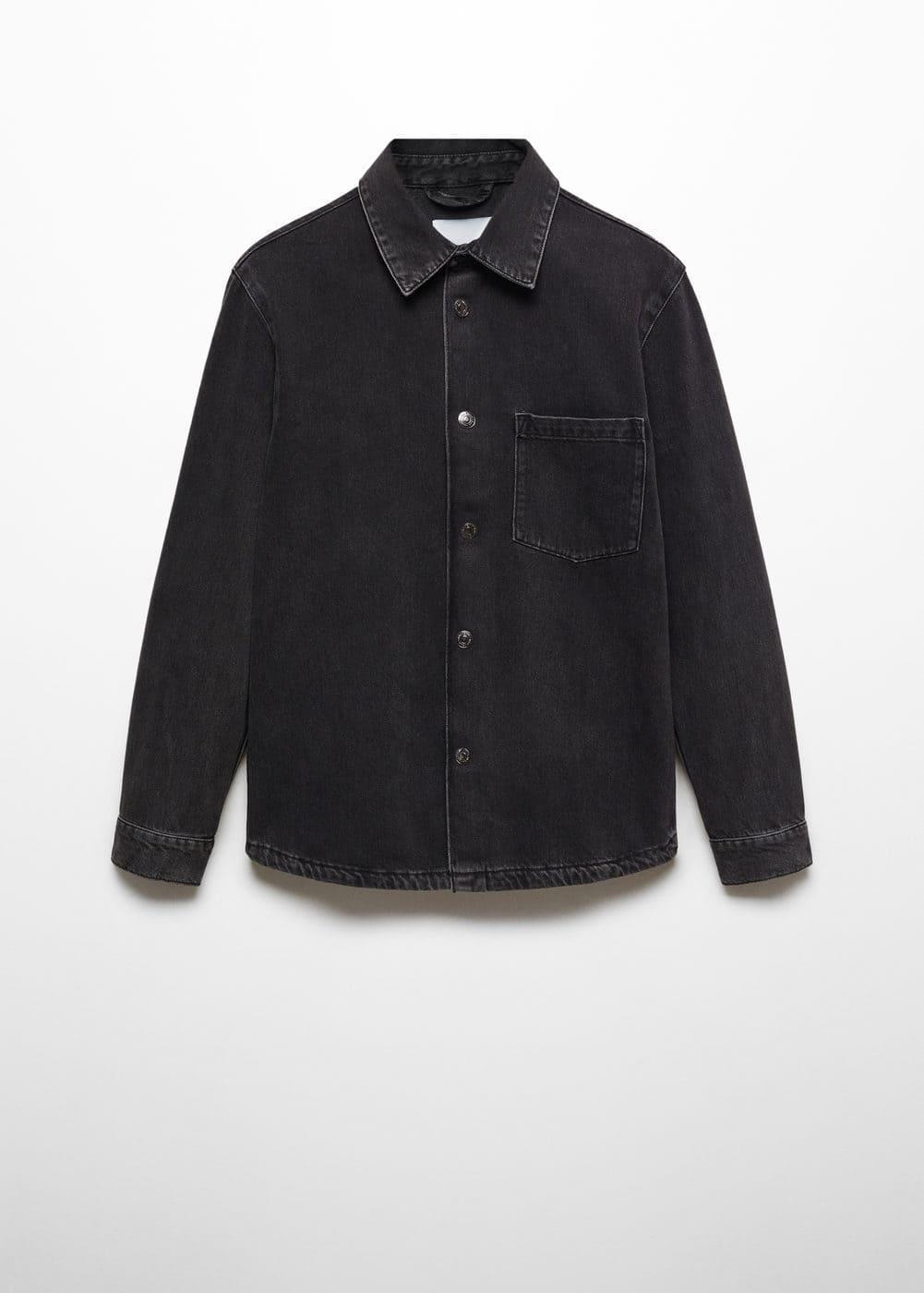 MANGO MAN - Pocket denim overshirt black denimMen Product Image