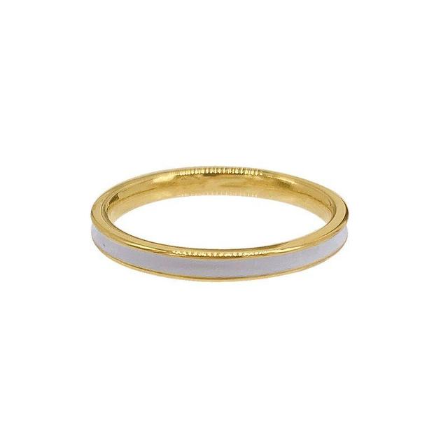 Adornia 14k Gold Plated White Enamel Band, Womens Gold Tone Product Image