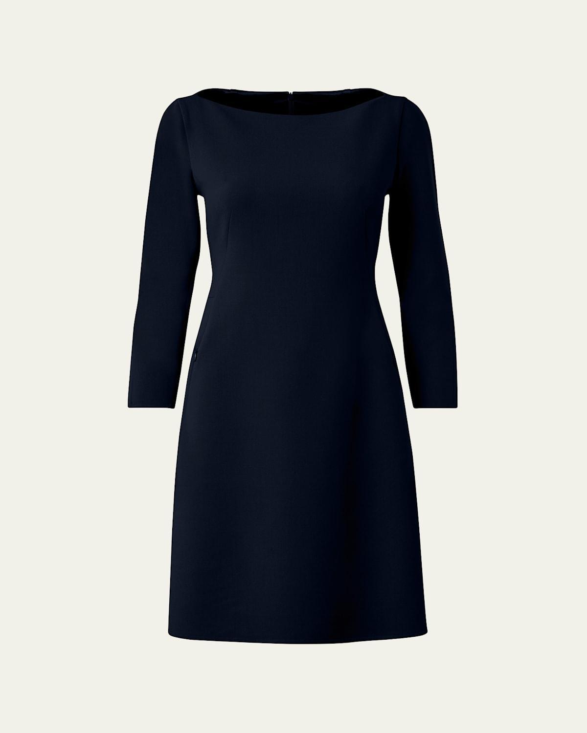 Akris Bateau Neck Stretch Wool Dress Product Image