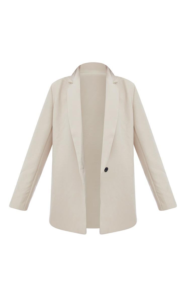 Stone Oversized Shoulder Padded Blazer Product Image